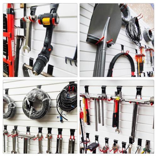 Slatwall Hooks 10 Pack Heavy Duty Multi Sizes (Red / 10)