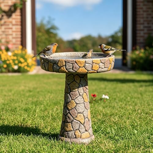 24" H Outdoor Bird Bath (Rustic Gray)