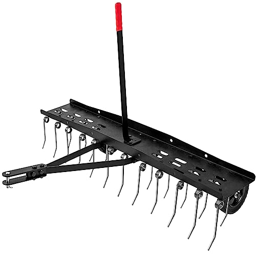 48 Inch Tow Behind Lawn Dethatcher with 24 Spring Tines