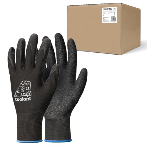Crinkle Latex Work Gloves (X-Large / Black - 60 Pairs)