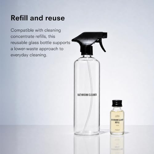 Empty Glass Spray Bottle for Bathroom Cleaner (24 Fl Oz)