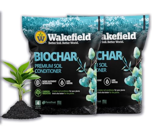 Wakefield Premium Biochar Soil Conditioner 100% Pure Organic Biochar Soil to Boost Nutrient Retention and Water Efficiency for Houseplants