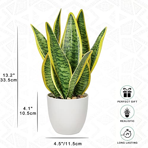 Artificial Snake Plant Potted Faux Sansevieria Trifasciata Plants