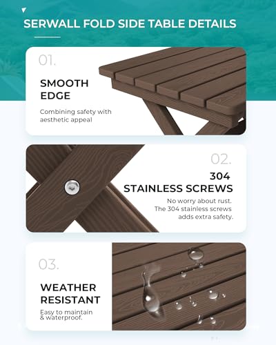 Small Folding Outdoor Side Table Set of 4 (Coffee / Foldable 4-pack)