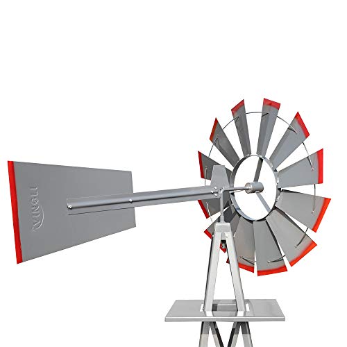 8FT Ornamental Windmill Backyard Garden Decoration Weather Vane