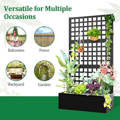 Metal Raised Garden Bed with Trellis