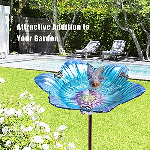 26" Glass Bird Bath