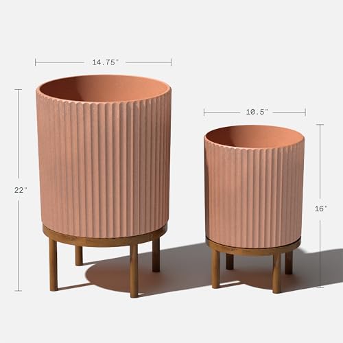 Demi Series Raised Duo Planters (Terracotta/Brown / Bundle - 2 Pack)