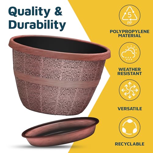 10 Inch Whiskey Barrel Planters Outdoor Pack of 20 (20 Count)