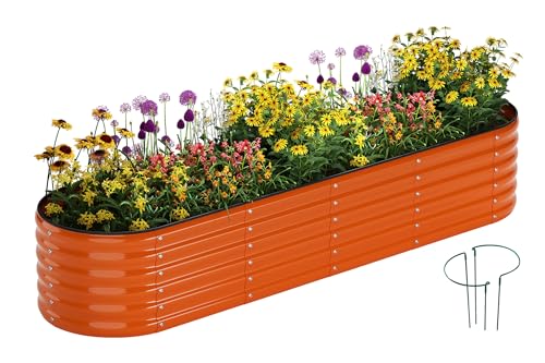 Galvanized Metal Planter Raised Garden Bed Kit for Gardening Outdoor