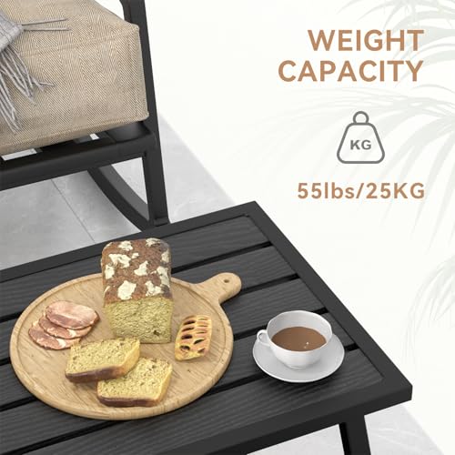 Small Metal Outdoor Coffee Side Table for Outside Patio