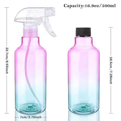 Plastic Spray Bottle 16.9oz Empty Spray Bottles Refillable Container Trigger Sprayer for Cleaning Solutions (gradient)
