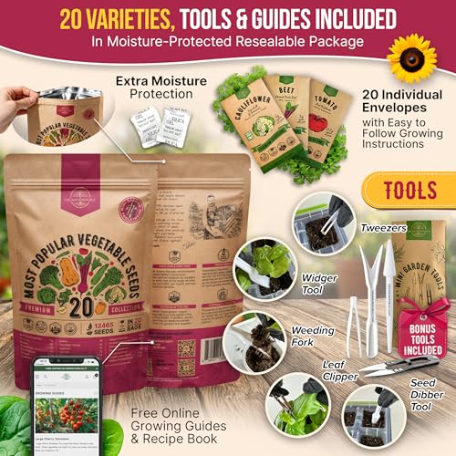 20 Vegetable Seeds Variety Pack (20 Count)