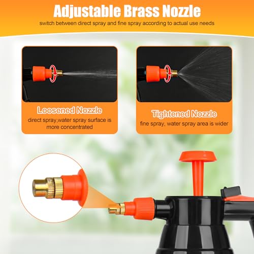 3 Pcs 1 2 Gallon Plastic Handheld Pump Sprayer (3 Count (1/2 Gallon))