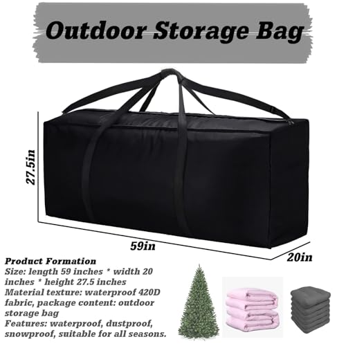 Oversized Waterproof Patio Cushion Storage Bag