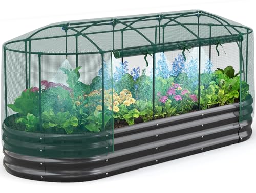 Raised Garden Bed Kit with Self Watering System & Netting 8x3x1Ft