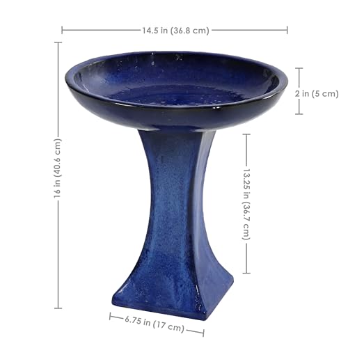 Sunnydaze Ceramic Bird Bath Bowl