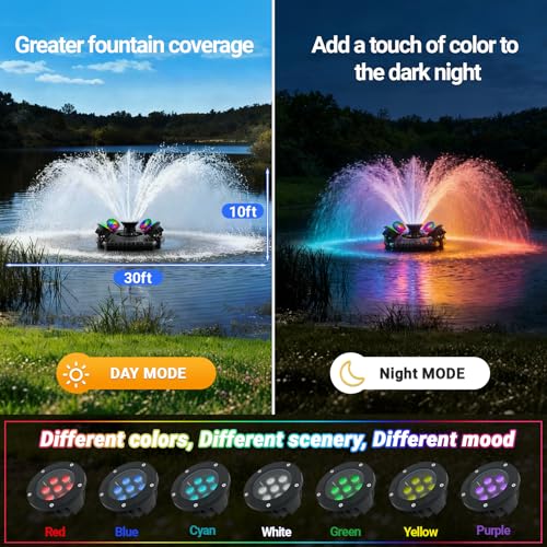 Pond Fountain Aerator with Lights
