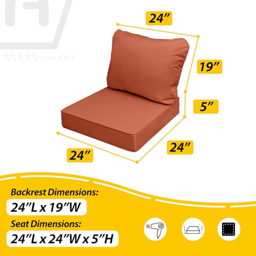 Outdoor Chair Cushions (Rust / 24"x24"x5" / 24"x19")
