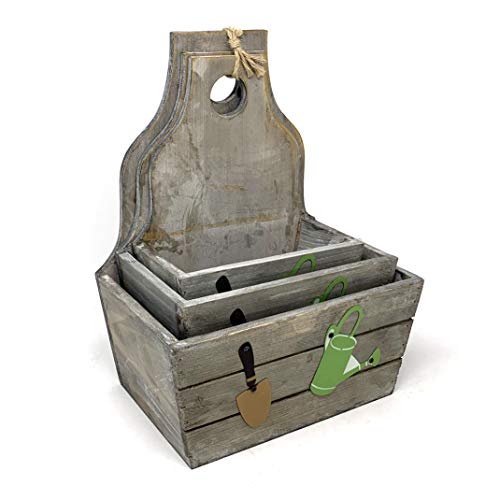 3 PC Set Wooden Boxes Planter Trough for Flower pots (3 Count)