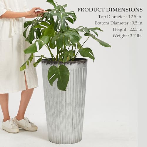 Garden 22.5" H. Plastic Planters (Silver)