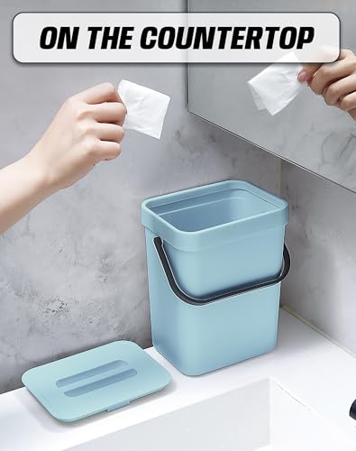 1.3 Gal Hanging Small Trash Can with Lid