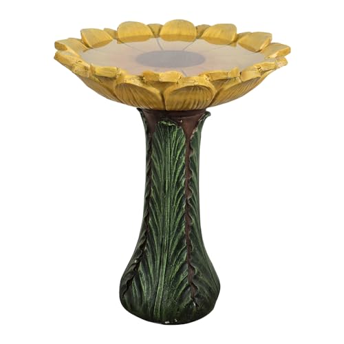 24.4” Tall Outdoor Concrete Bird Bath