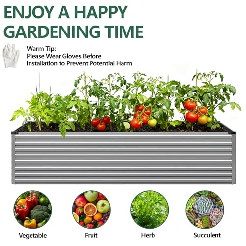 6x3x2ft Galvanized Raised Garden Bed