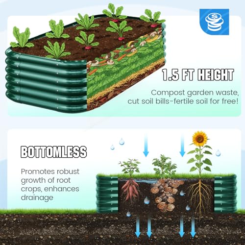 Galvanized Oval Raised Garden Bed Kit