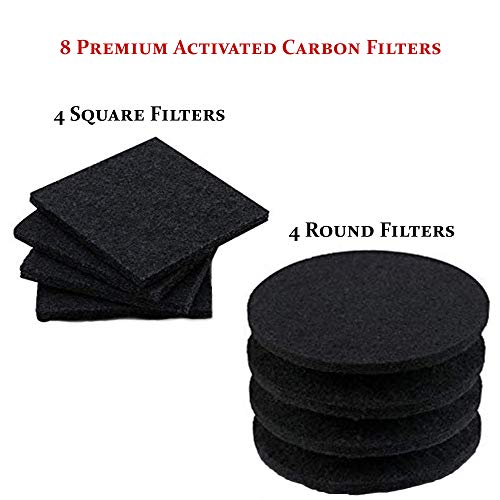 8 Pack Extra Thick Charcoal Filters for Kitchen Compost Bins