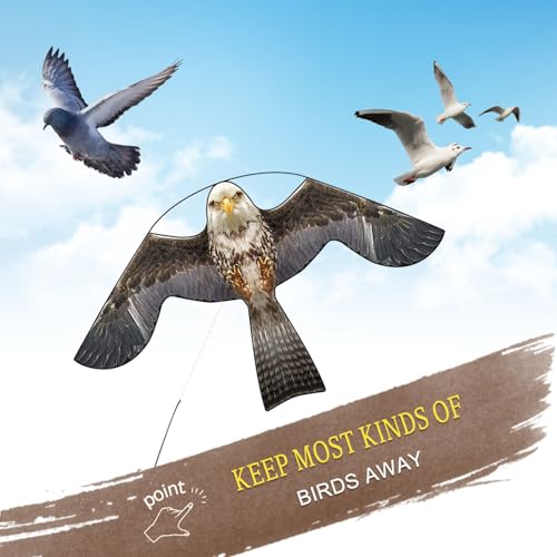 Bird Scarer Kite with 13ft Pole Bird Hawk Flying Kite