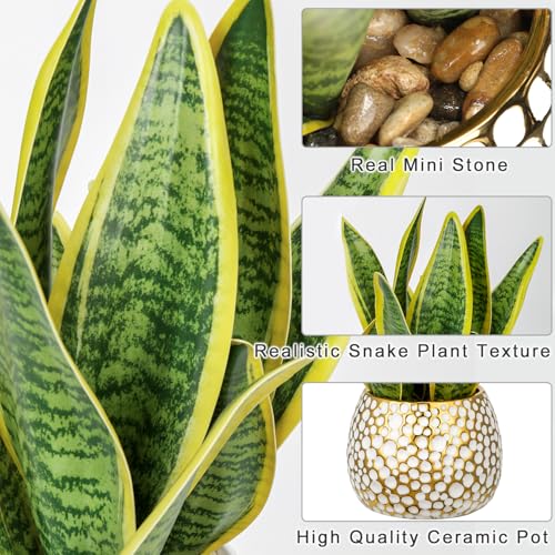 Artificial Snake Plant Potted Faux Sansevieria Trifasciata Plants