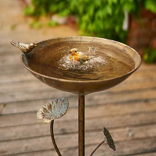 11.4" W x 28.5" H Cast Iron Pedestal Bird Bath