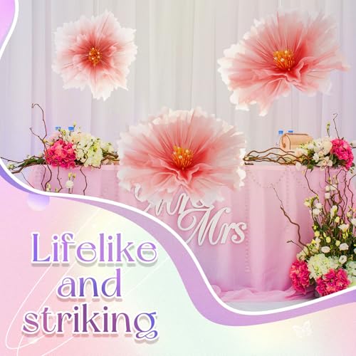 3 Pcs Pink Gaint Flower Decoration for Wedding Reception (Flower / Pink)