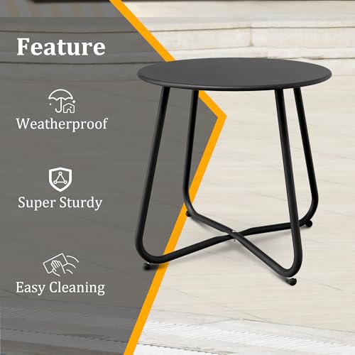 Black Patio Side Table