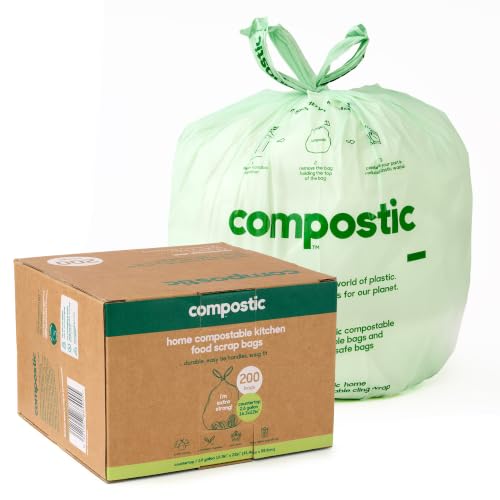 Compostable Trash Bags (200 Count (Pack of 1) / Small 2.6 Gallon)