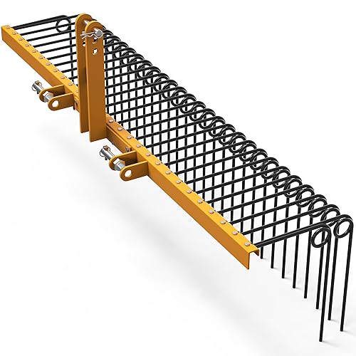 72" Tow Behind Landscape Rake (72 Inch - Yellow)
