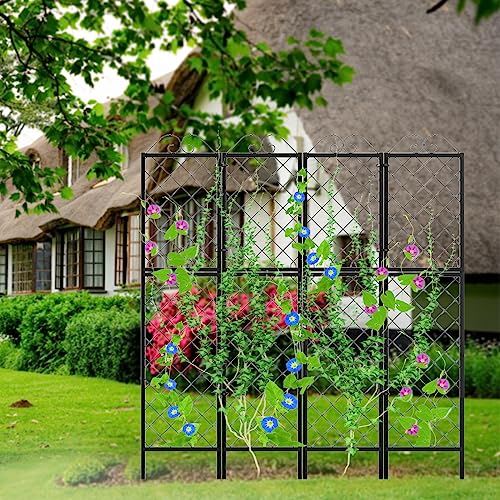 2 Pack Metal Garden Trellises for Climbing Plants