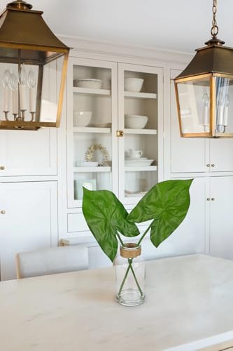 Fake Plants Faux Greenery Stems in Glass Vase with Faux Water (2 Count)