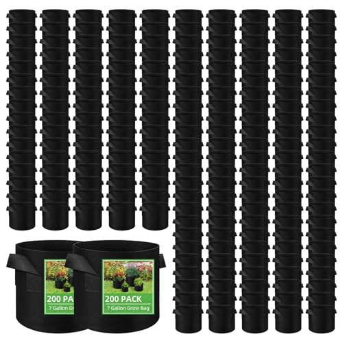200 Pack 7 Gallon Fabric Grow Bags (200 Count)