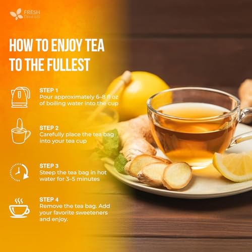 Premium 150 Bags Lemon Ginger Tea (1 Count)