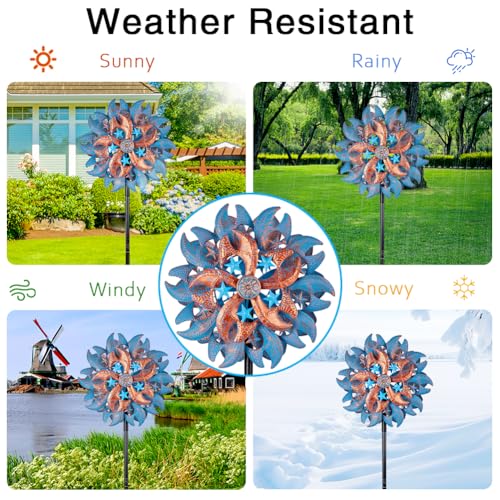 Wind Spinner Outdoor (13‘’Blue Copper with Star)