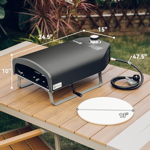 Portable Propane Pizza Oven with Manual Rotating Stone