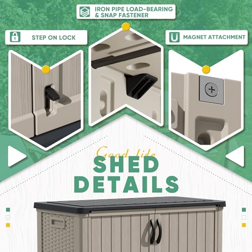 Outdoor Storage Cabinet 26 Cu Ft with Lockable Doors