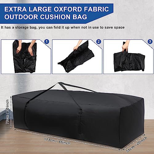 2 Pcs Patio Cushion Storage Bags Waterproof (2 Count)