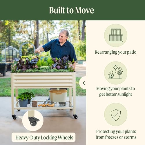 Rolling Elevated Raised Garden Bed