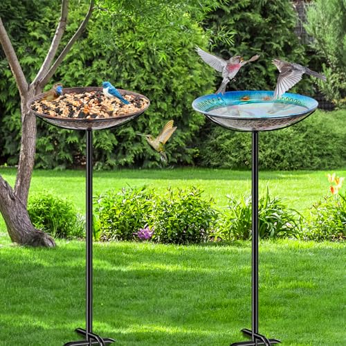Metal Bird Bath for Outside Feeder Bowl