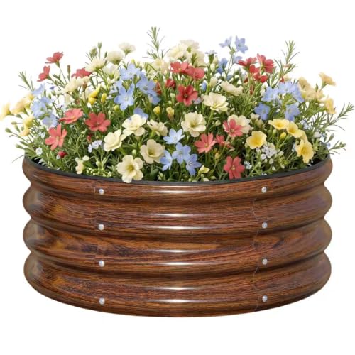 2x2x1ft Round Galvanized Raised Garden Bed Kit Outdoor