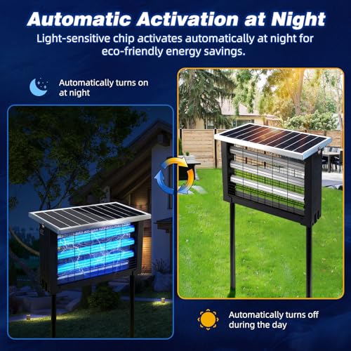 Powerful Large Solar Bug Zapper for 3000 sq.ft with 13FT Extension Cord (13W for 3000 sq.ft)