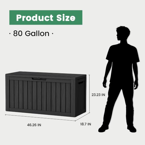 80 Gallon Outdoor Storage Box (Black / 80 Gallon)